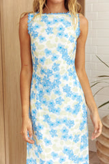 Made For You Scoop Back Maxi Dress Floral Blue