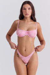 Pink Paisley High Leg Bikini Bottom