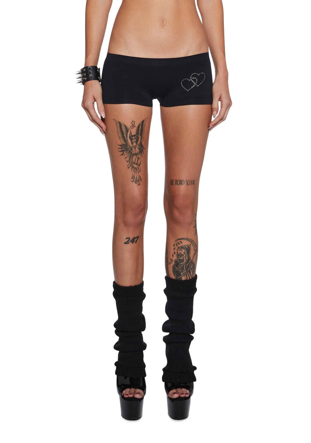 Somebody To Love Rhinestone Boyshorts - Black
