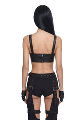 Tank Buckle PU Bralette