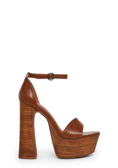 Holy Revelation Wooden Platform Heels - Brown