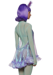 Retro Alien Girl Bodysuit Costume - Light Blue