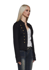 Military Parade Twill Jacket - Black
