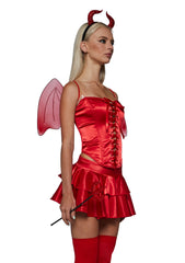 Red Devil Corset Costume with Wings