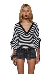 Darcy V-Neck Stripe Sweater