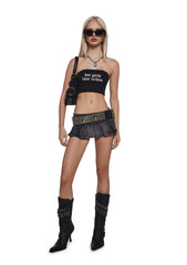 Harlow Micro Belt Skirt - Black