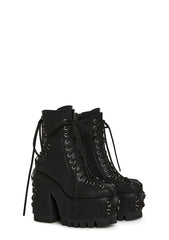 Woodland Lucid Dream Corset Boots - Black