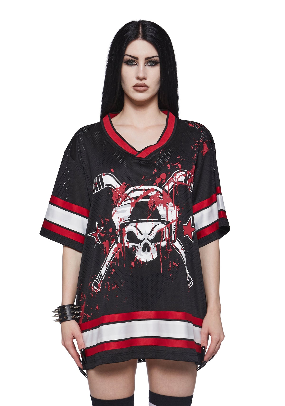 Horror Hockey Jersey Oversized Tee