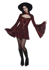 Druid’s Sister Mini Dress And Shrug Set - Wine
