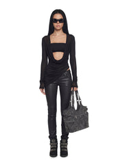 Analog Cowl Neck With Bandeau Top - Black