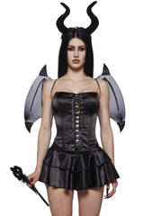 Black Devil Corset Costume with Wings