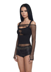 Cypher Cut Out Fishnet Top