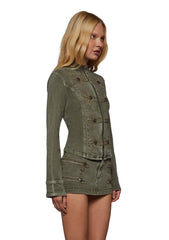 Military Parade Twill Jacket - Green