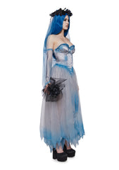 Cartoon Dead Bride Costume and Wig set