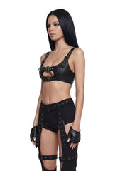 Tank Buckle PU Bralette
