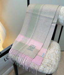 Loewe Scarf 180CM Light Gray Pink Cashmere 969485
