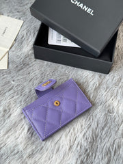 CC Accordion Card Holder Purple Gold-tone Metal Caviar 242657