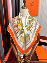 HM Scarf 90x90 Colorful Twill Silk 461782