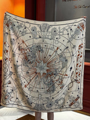 HM Starry Night Chorus Double-Sided Scarf 140cm Beige Silk Cashmere 143716