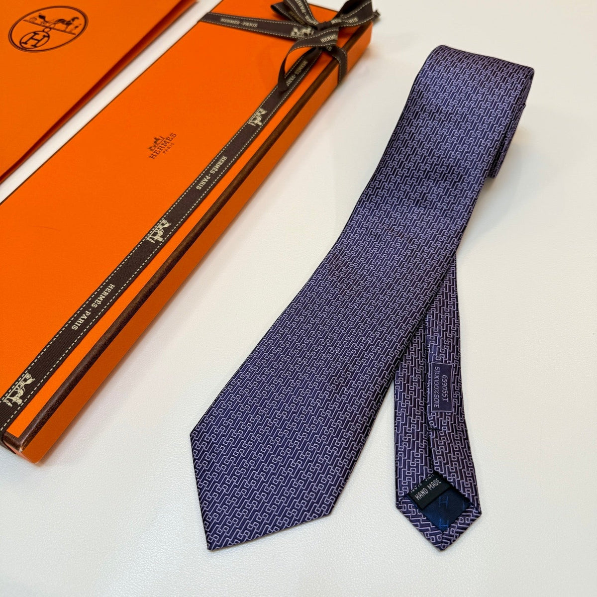 HM Tie Purple Silk 327129