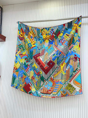 Pantin City scarf 90 CM In Colorful Silk Twill  211114
