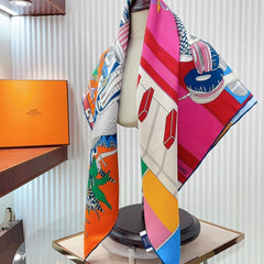 En Studio Scarf 90 CM In Colorful Silk Twill  235408