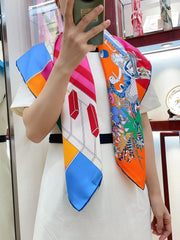 En Studio Scarf 90 CM In Colorful Silk Twill  235408