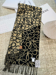 Loewe Scarf 186CM Black Beige Wool Cashmere 968582