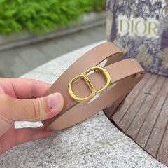 CD 2cm Icon Belt Muted Pink Gold Calfskin 203160