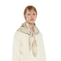 GG Jacquard Carré Scarf 90x90 Ivory Colorful Twill Silk 212074