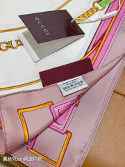 GG Belt Print Cashmere Ivory / Pink Silk 145789