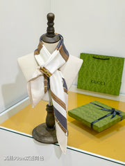 GG Double-Sided 90x90cm White Colorful Twill Silk 194453