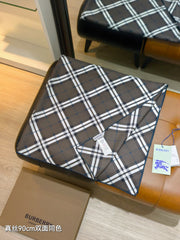Fendi Check Night Scarf 90x90 Coffee Twill Silk 212084