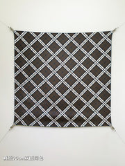 Fendi Check Night Scarf 90x90 Coffee Twill Silk 212084