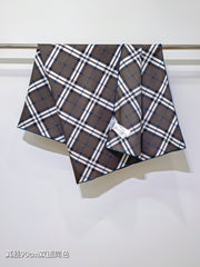Fendi Check Night Scarf 90x90 Coffee Twill Silk 212084