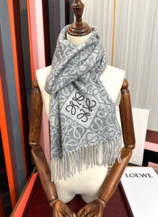 Loewe  Anagram Scarf 180CM Grey Cashmere 153106