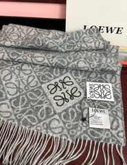 Loewe  Anagram Scarf 180CM Grey Cashmere 153106