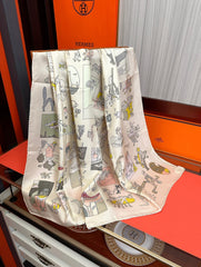 HM Scarf 90x90 Colorful Twill Silk 443142