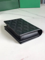 Goyard Malesherbes Card Wallet 10cm Black Red Canvas & Calfskin
