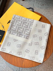 Fendi Scarf 140*140cm Grey Cashmere Silk 286294