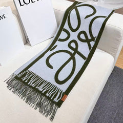 Loewe Scarf 180CM Green Light Blue Cashmere 150368