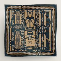 Fantaisie d'Etriers Scarf 140 CM Navy Blue Silk