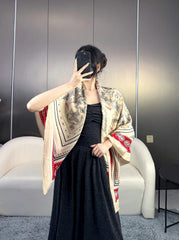 HERMES 25S SCARF 135 IN CASHMERE SILK 729039